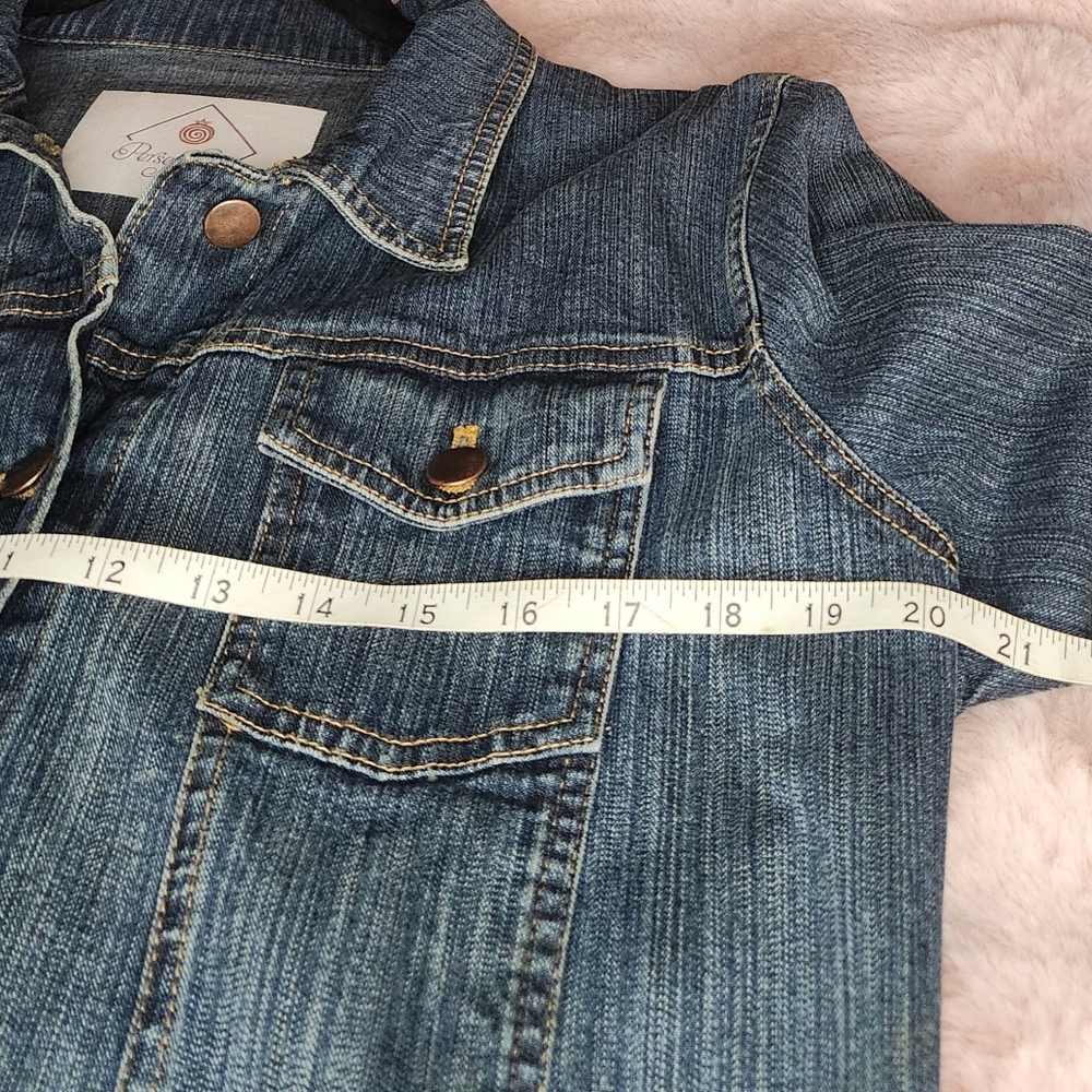 Women's Upcycled Pomegranate Jean Jacket, Large - Picture 4 of 7